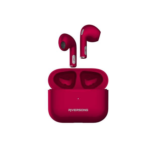 Ακουστικά Riversong Air Mini Pro Earbud Bluetooth με Θήκη Φόρτισης Red Magenta