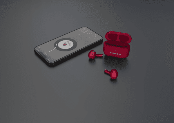 Ακουστικά Riversong Air Mini Pro Earbud Bluetooth με Θήκη Φόρτισης Red Magenta