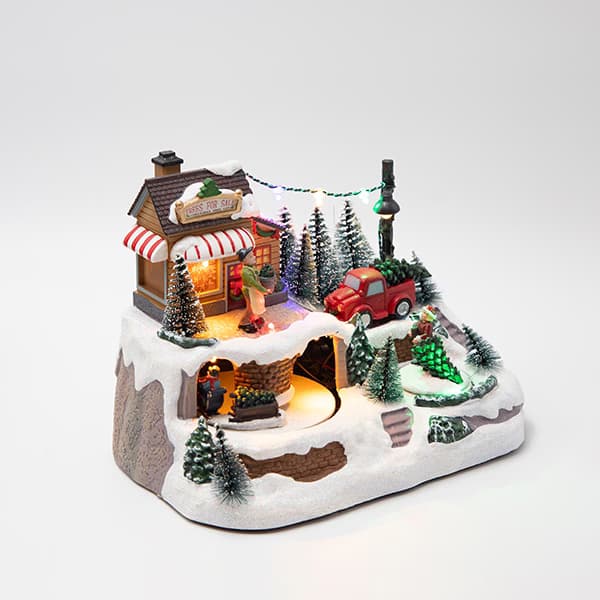 ΧΡΙΣΤΟΥΓΕΝΝΙΑΤΙΚΟ ΧΩΡΙΟ EUROLAMP 600-48105, ΜΕ ΔΥΟ ΚΙΝΗΣΕΙΣ, ΦΩΤΙΖΟΜΕΝΟ, ΜΠΑΤΑΡΙΑΣ, 23.5x16x17cm