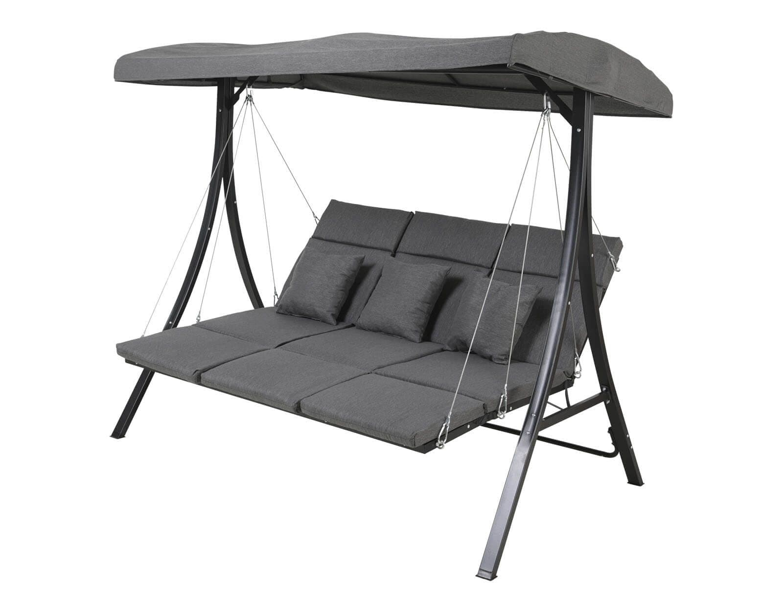 ΚΟΥΝΙΑ ΚΗΠΟΥ ΒΕΡΑΝΤΑΣ MADEIRA LESLI LIVING 3 ΘΕΣΕΩΝ, ΑΛΟΥΜΙΝΙΟΥ, ΑΔΙΑΒΡΟΧΑ ΜΑΞΙΛΑΡΙΑ 200x114.5x168cm