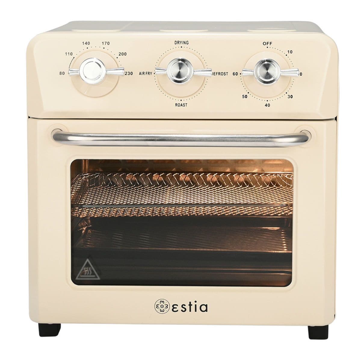 ΦΡΙΤΕΖΑ ΑΕΡΟΣ - ΦΟΥΡΝΑΚΙ ESTIA 06-23706 RETRO EPOQUE 1400w 12lt ΜΕ 4 ΛΕΙΤΟΥΡΓΕΙΕΣ ΨΗΣΙΜΑΤΟΣ