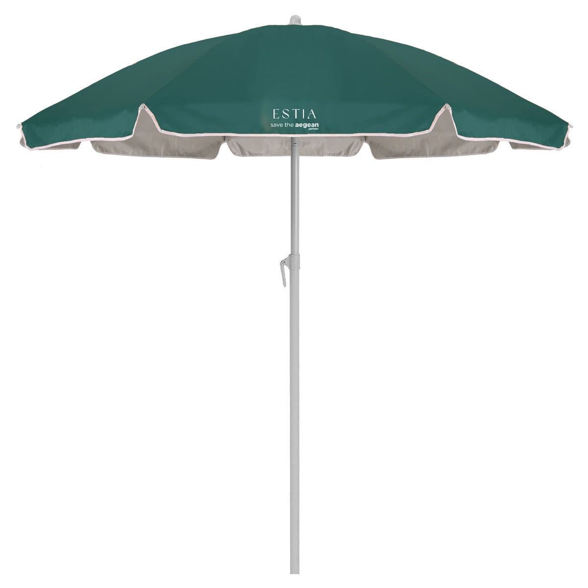 ΟΜΠΡΕΛΑ ΘΑΛΑΣΣΗΣ ESTIA 00-30490 TEAL GREEN ΜΕ ΠΡΟΣΤΑΣΙΑ UPF 50+ ΜΕΤΑΛΛΙΚΗ 1.8m