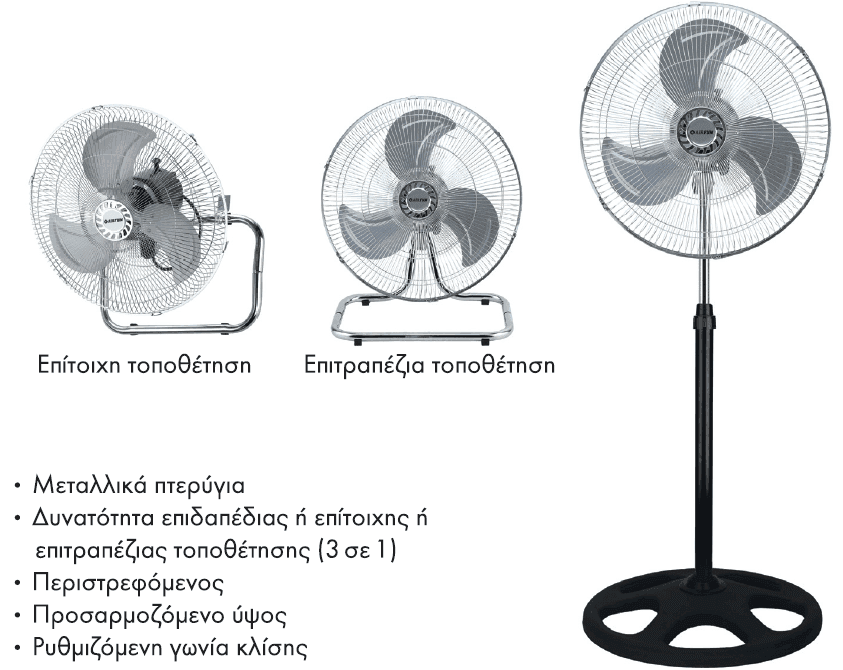ΑΝΕΜΙΣΤΗΡΑΣ 3 ΣΕ 1 EVIVAK 804004 70W
