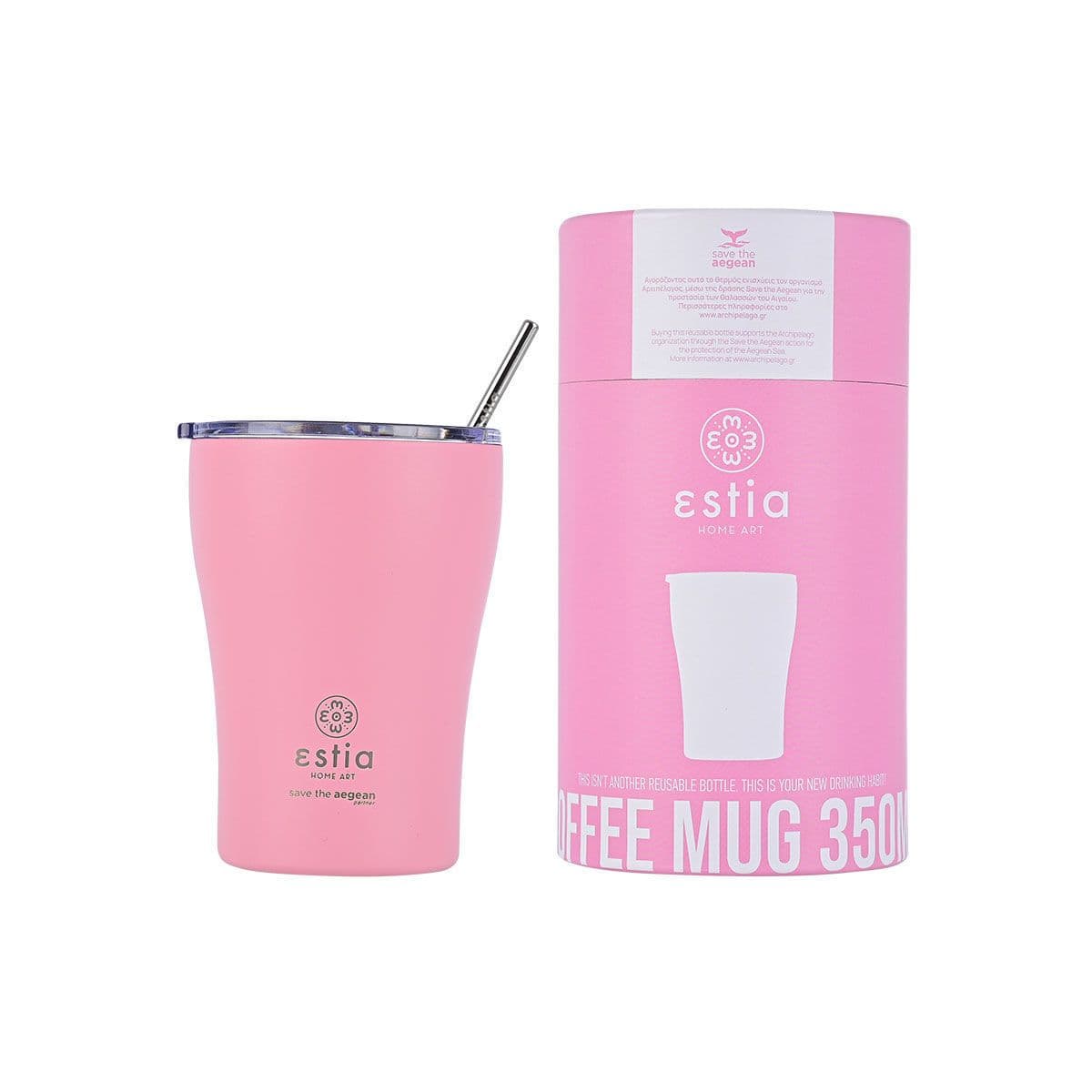 ΘΕΡΜΟΣ COFFEE MUG ESTIA 01-12472 SAVE THE AEGEAN 350ml BLOSSOM ROSE